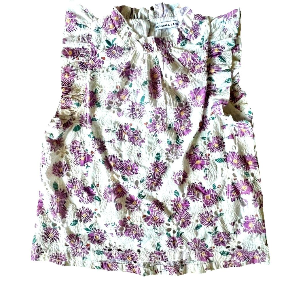 Kendall Lane Floral Ruffle Blouse XS Boho Fairy Romantic Cottagecore